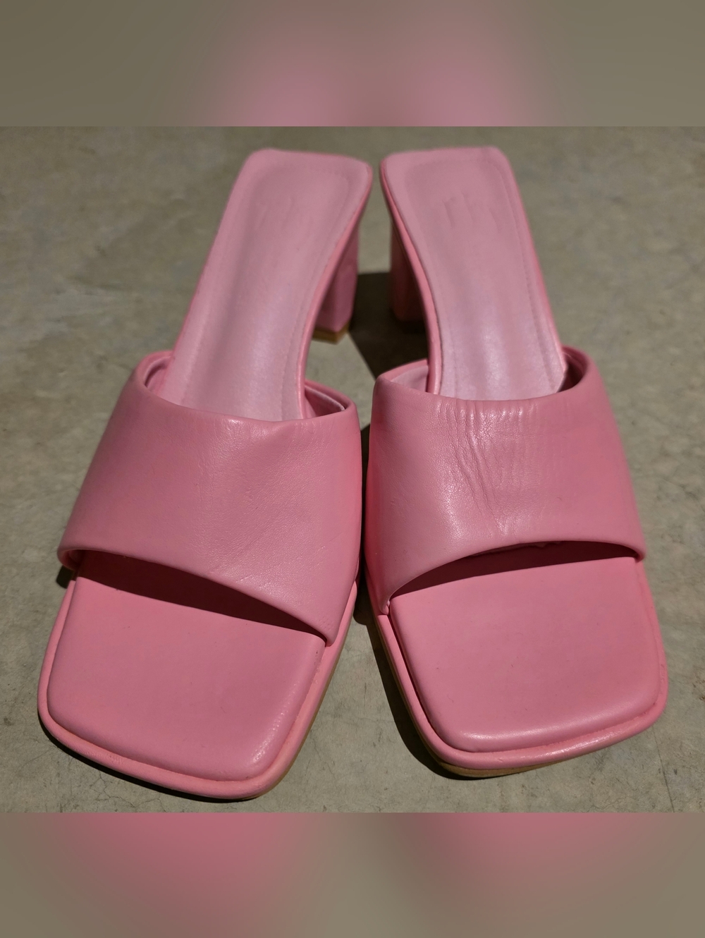 Women’s Pink Square-Toe Slide Heels Size EU 37 (US 7)
